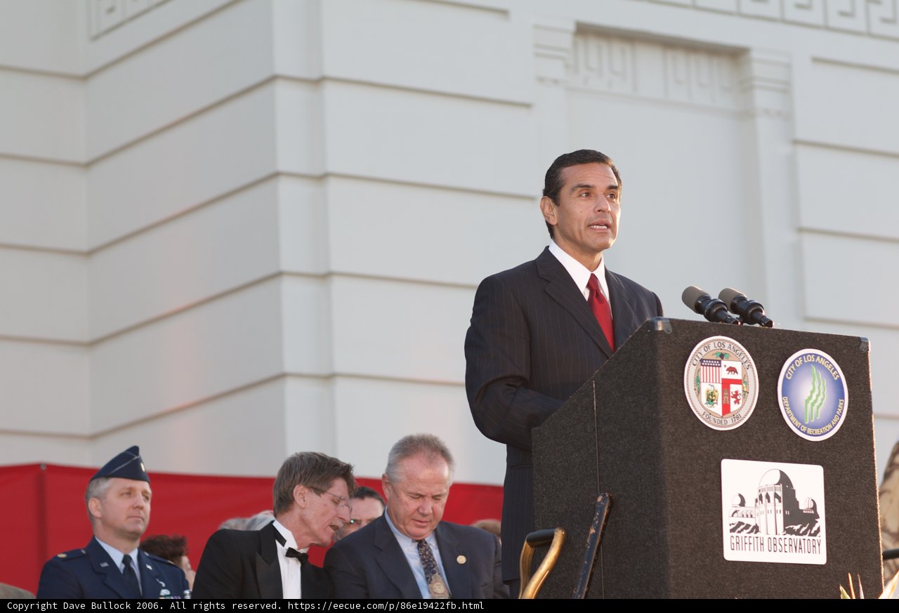 Antonio Villaraigosa addresses the crowd
