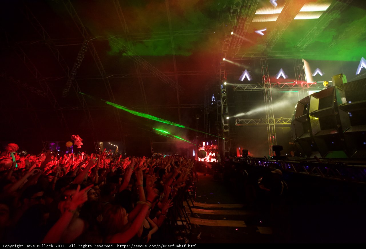 Coachella Crowd in Colorful Lights