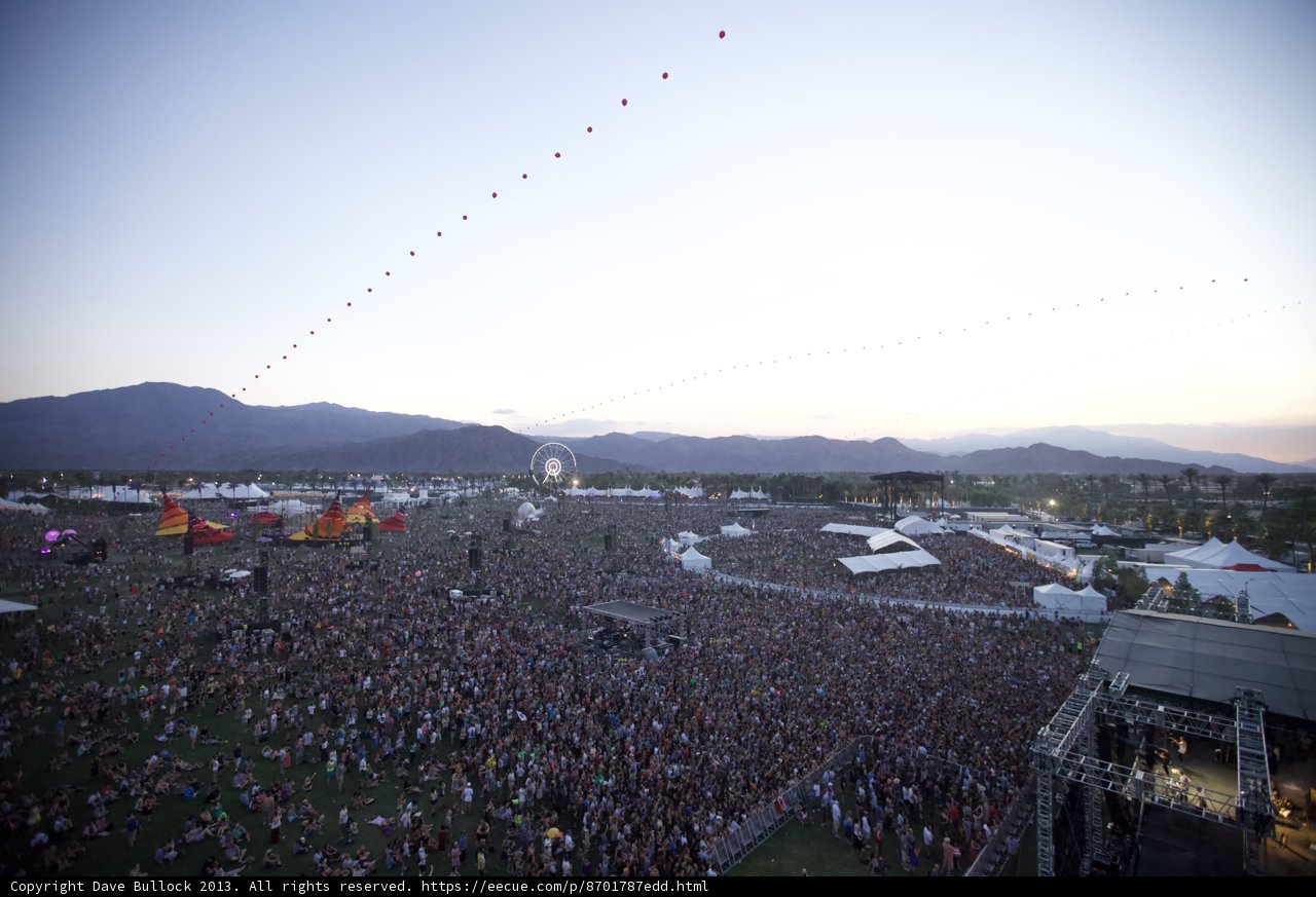 Coachella Crowd Rocks Out Against Mountain Backdrop