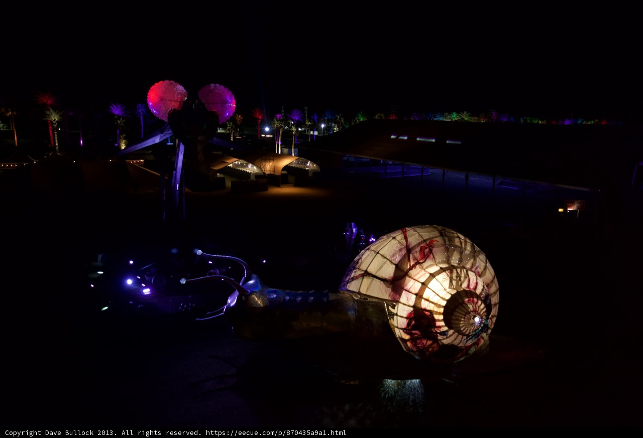 Illuminated Snail in the Night Sky
