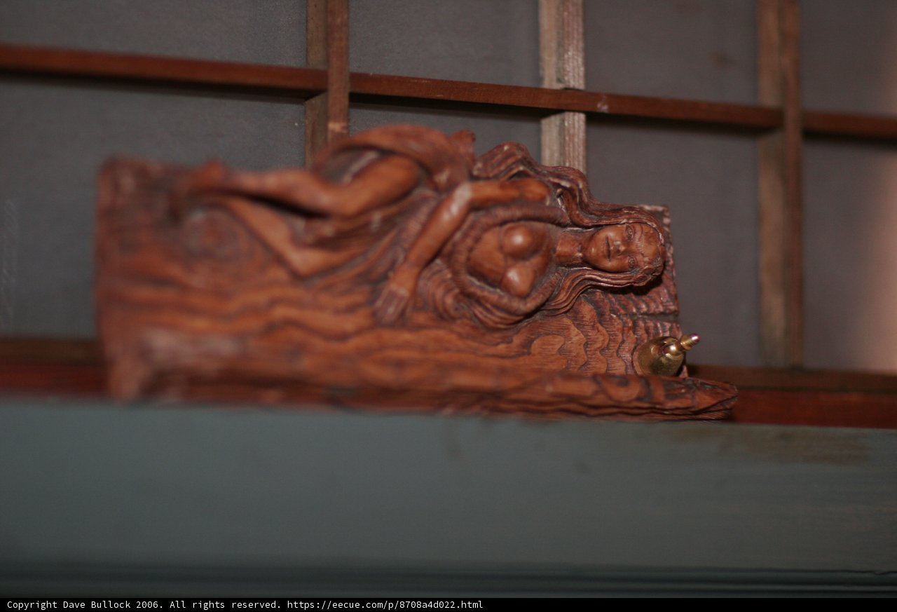 Wooden Sculpture of a Woman in Monastery
