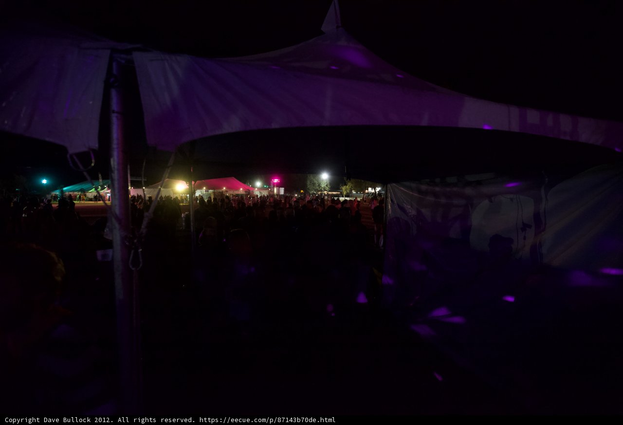 Nighttime Concert Crowd under Tent