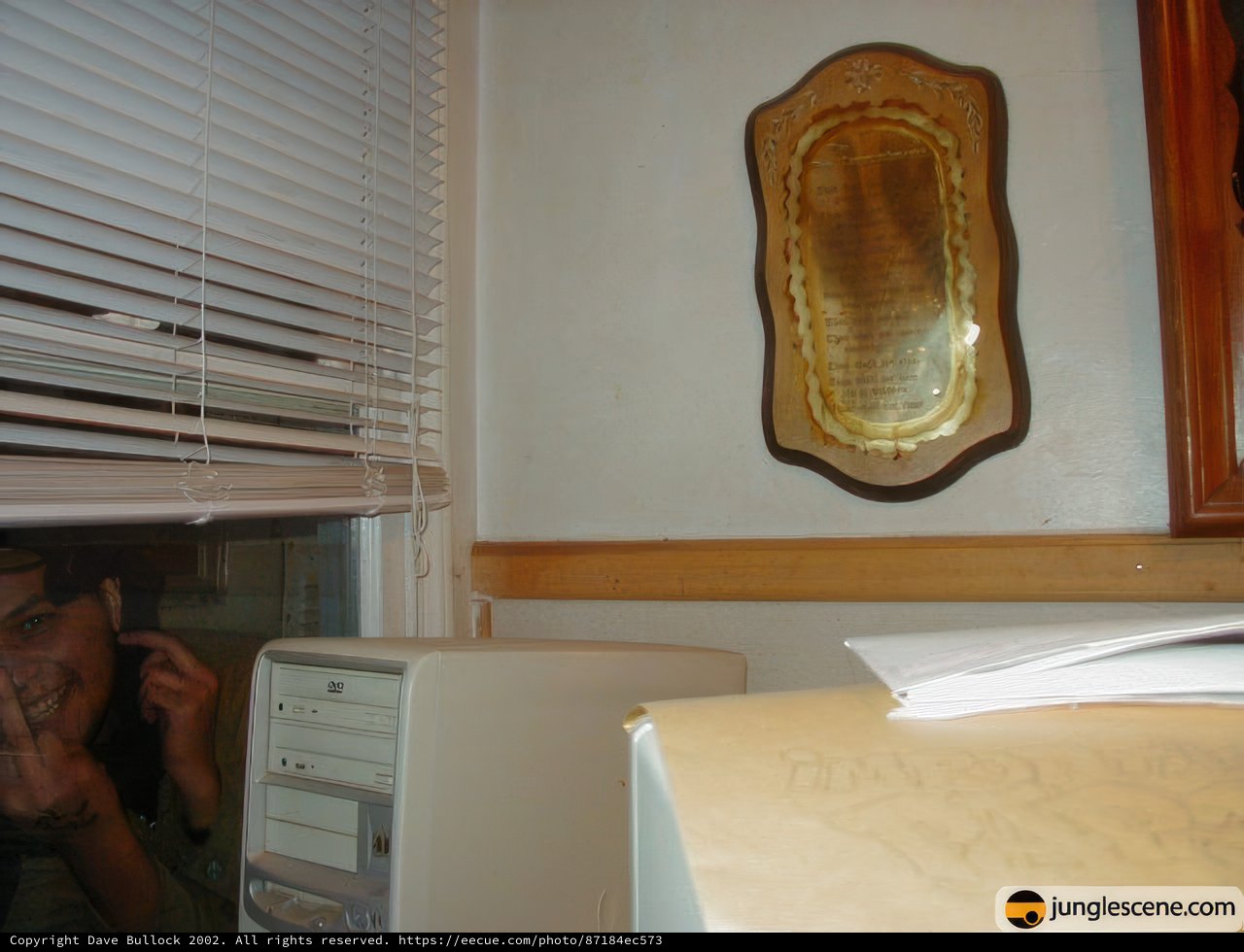 Man at Window with Computer