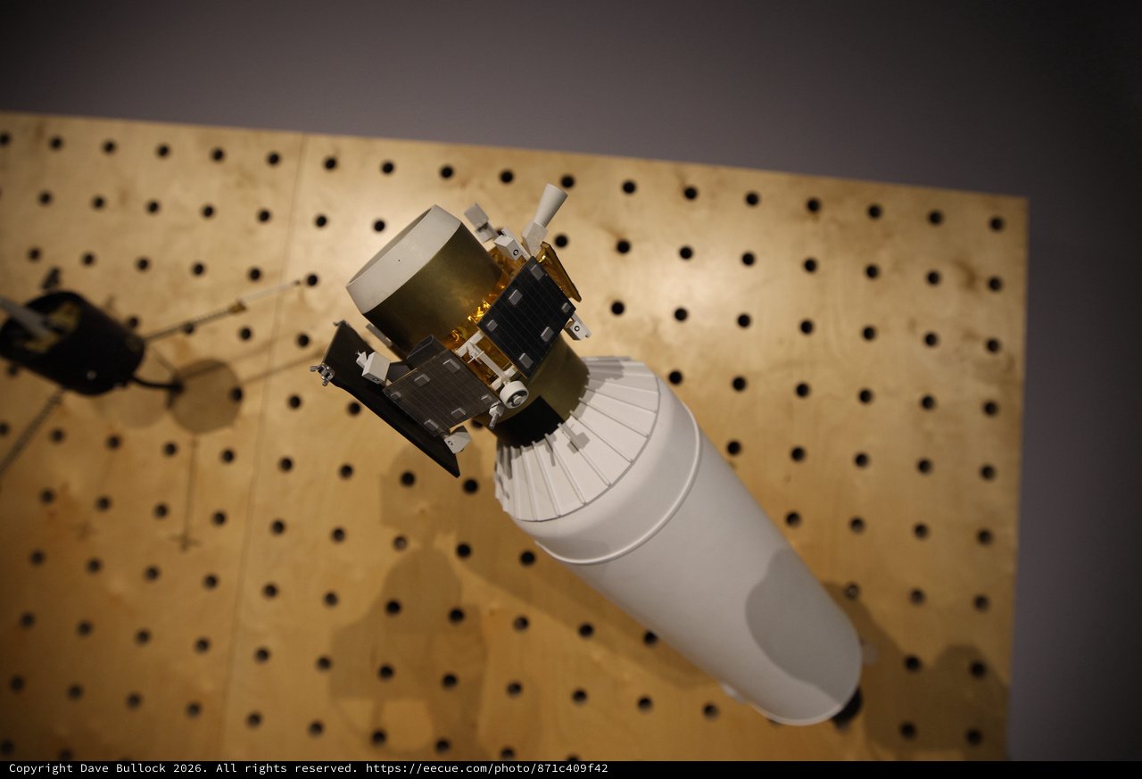 Spacecraft Model Display at Science Center Exhibition