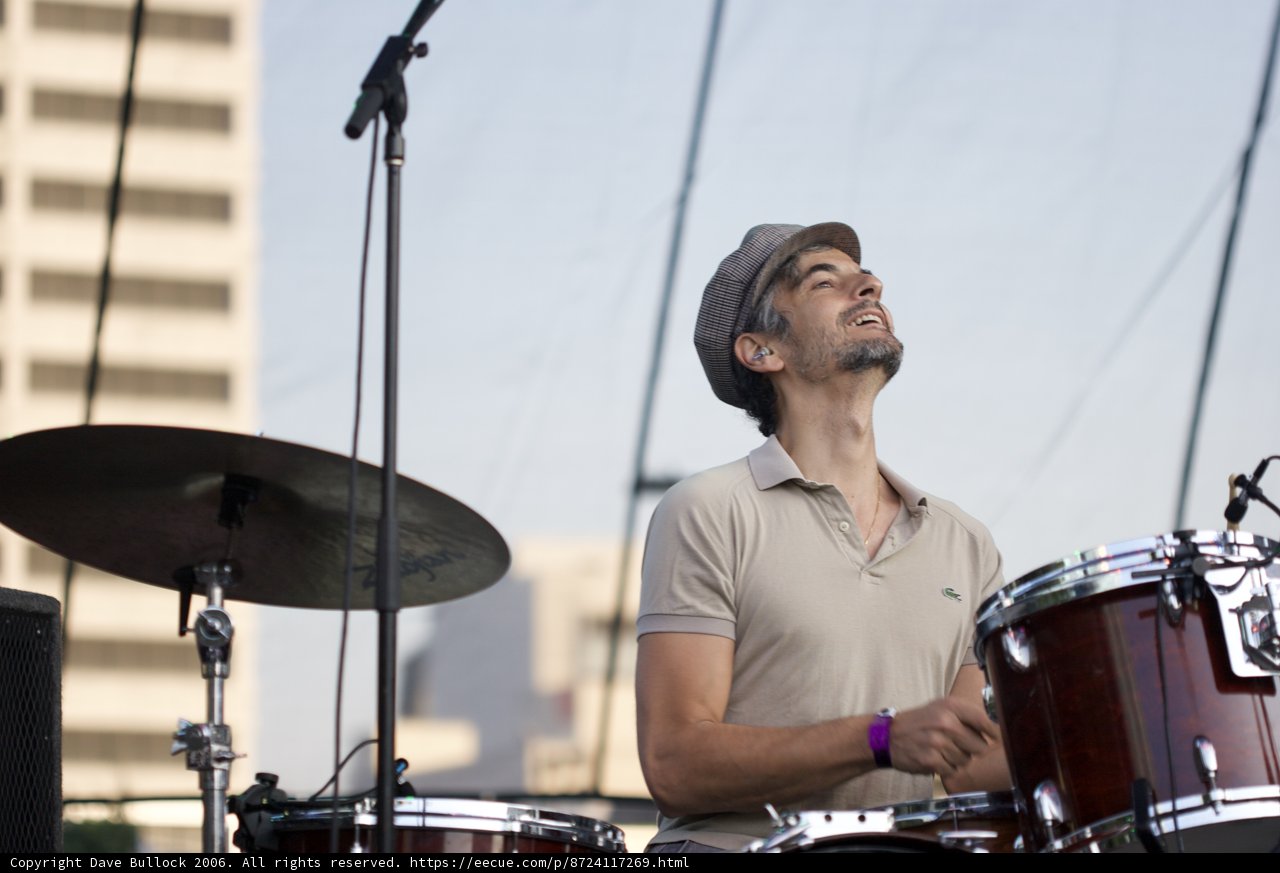 Rhythmic notes under the city skyline