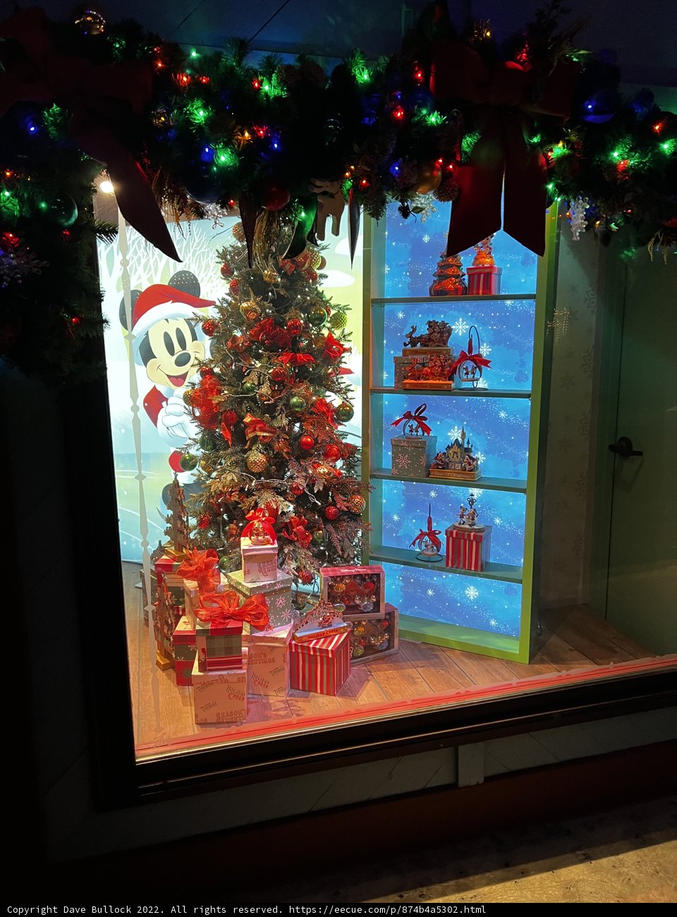 A Festive Window Display at Disney Springs