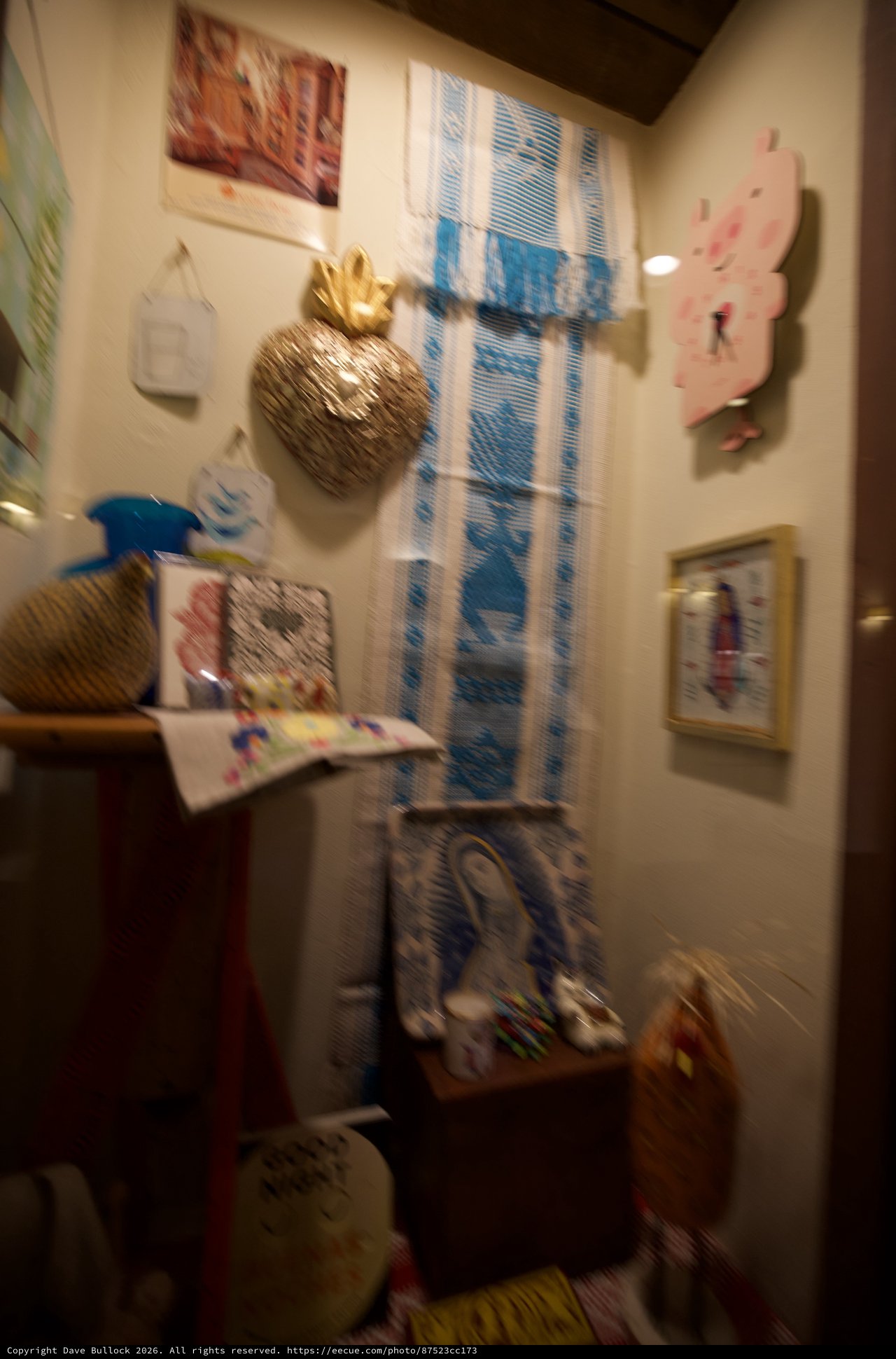 Eclectic Gallery Corner with Vibrant Artistic Display