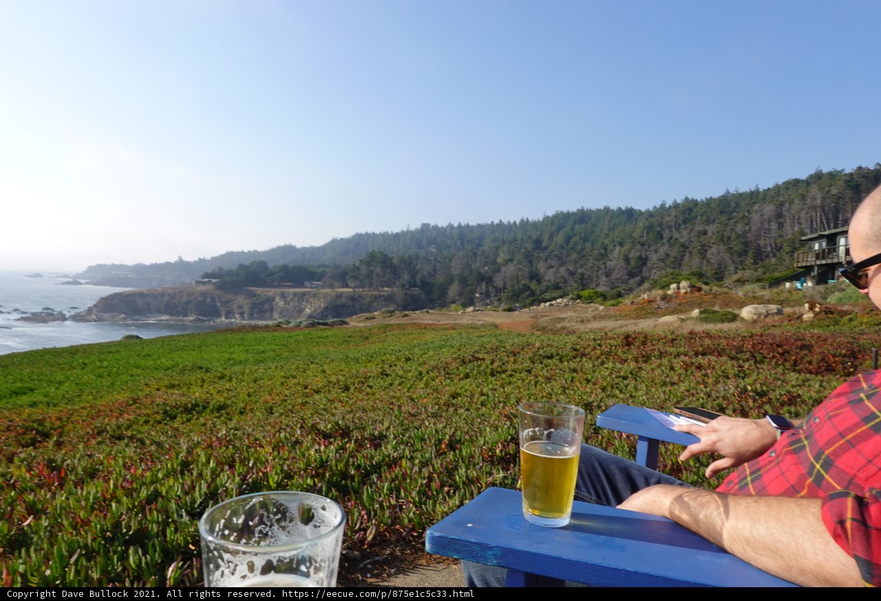 Enjoying a Cold Beer with a Scenic Ocean View