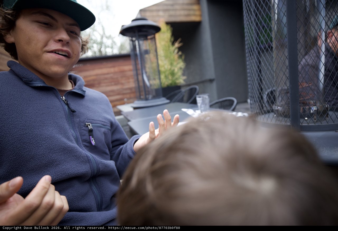 Candid Conversation on a Modern Outdoor Patio