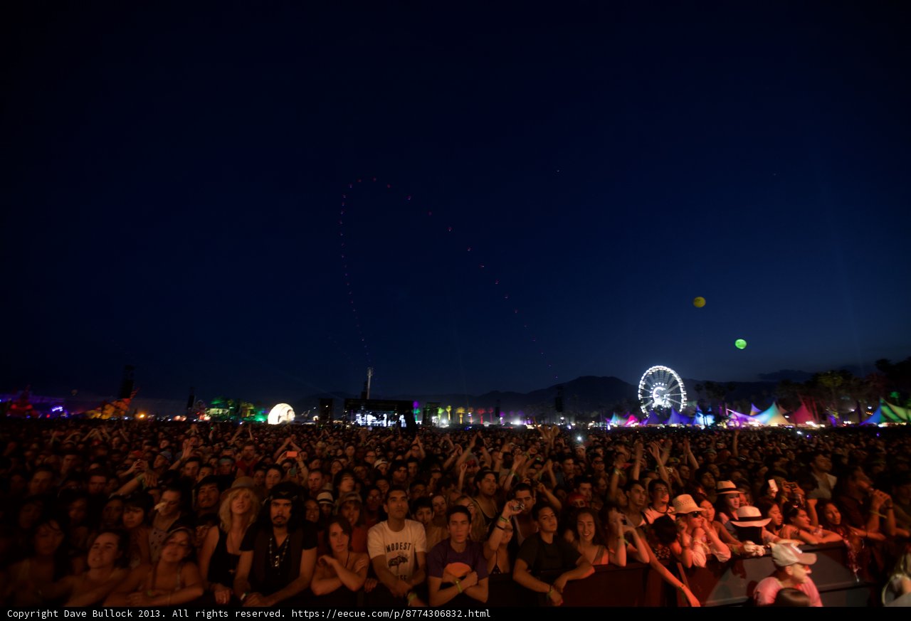 Coachella's Night Sky Explodes with Concert Audience