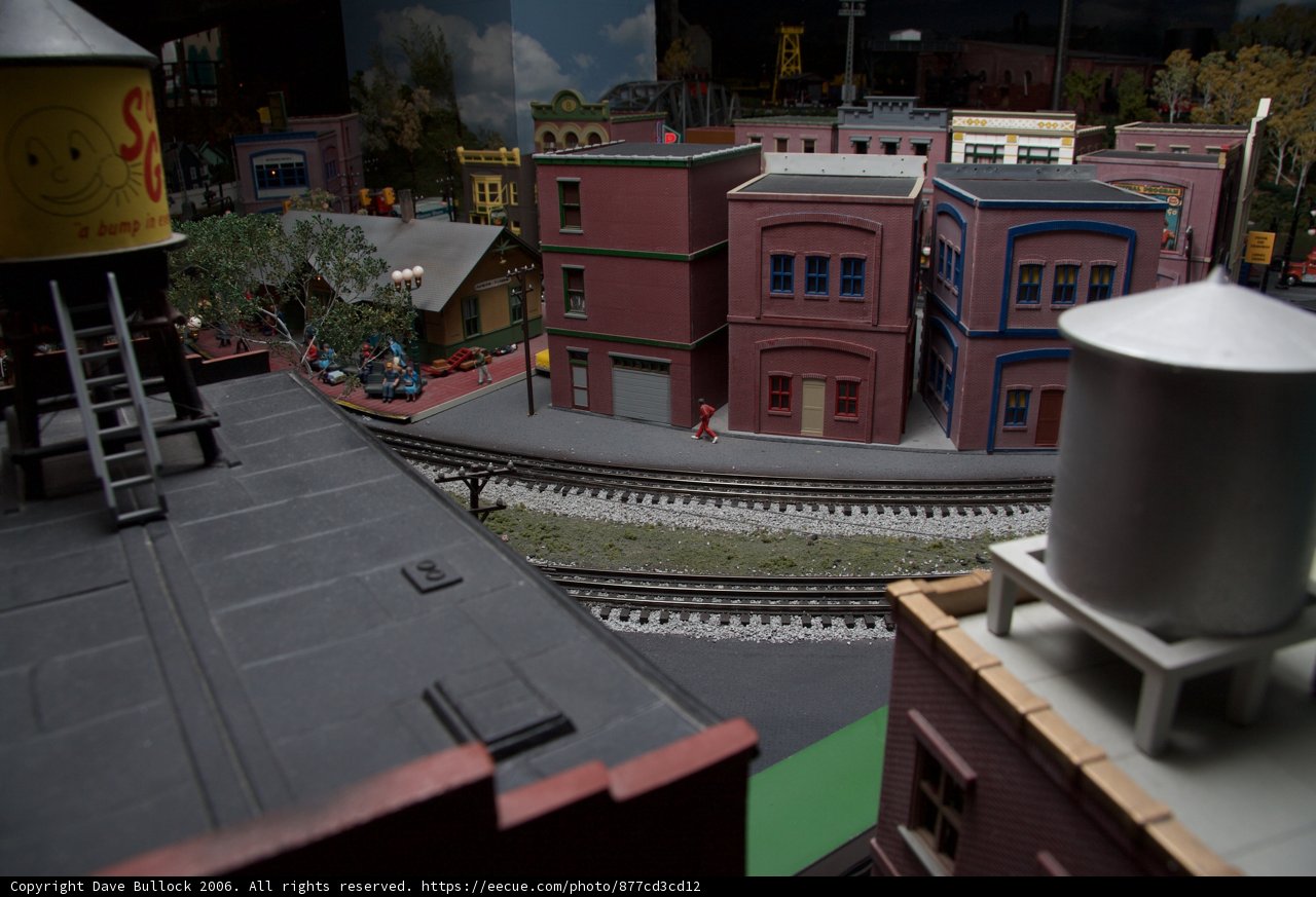 Miniature Cityscape Train Diorama
