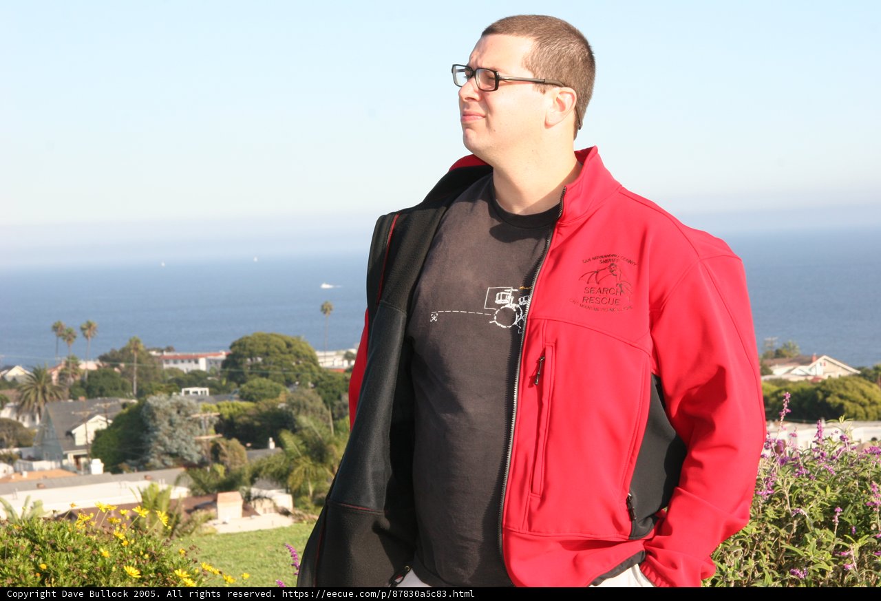 Red Jacket by the Ocean