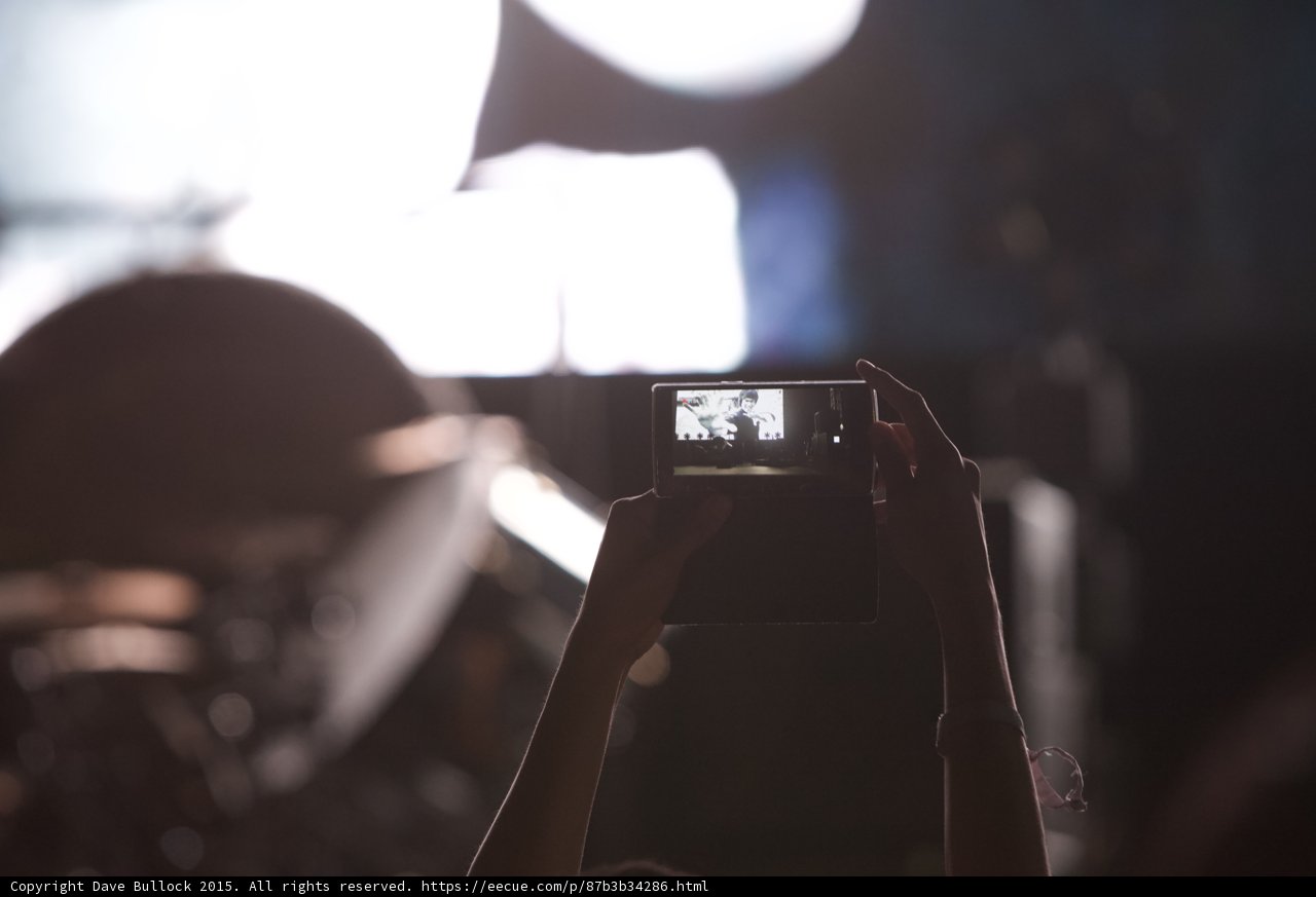 FYF Fest Phone Recording Performance Shallow Depth Stage Lights Blur Silhouette