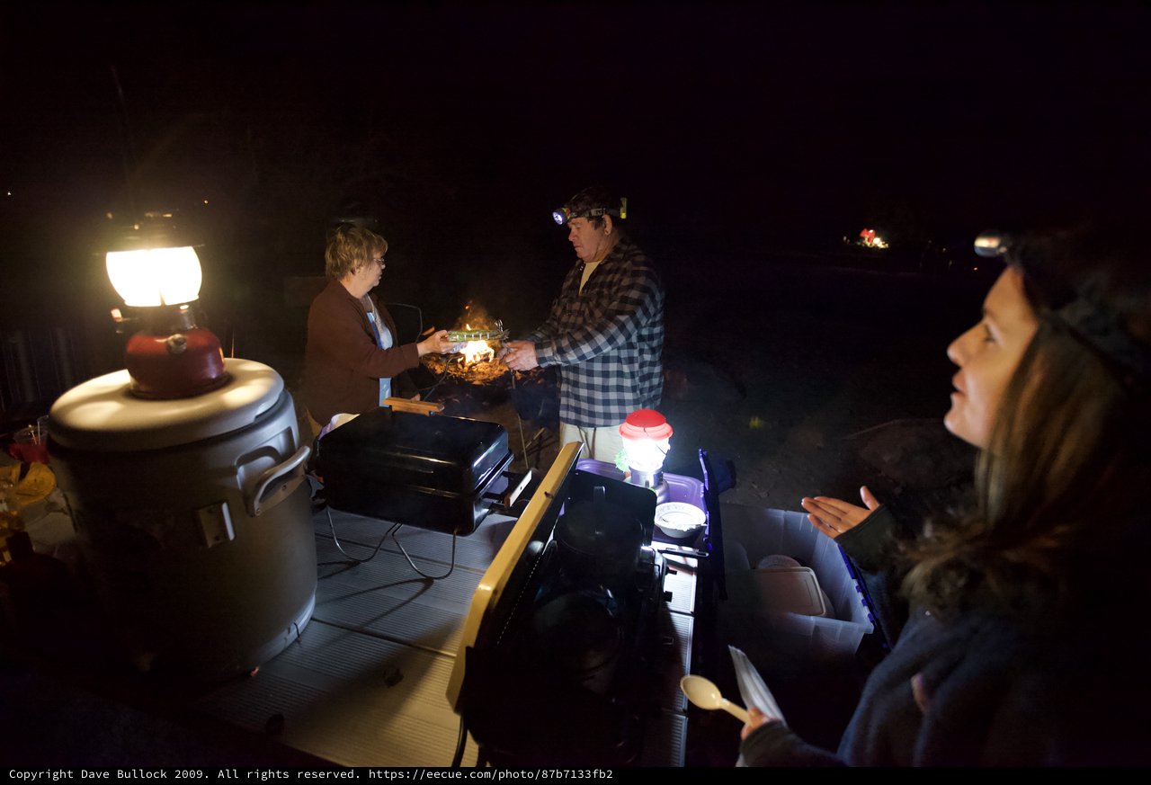 Night Camp Cooking in Death Valley Wilderness