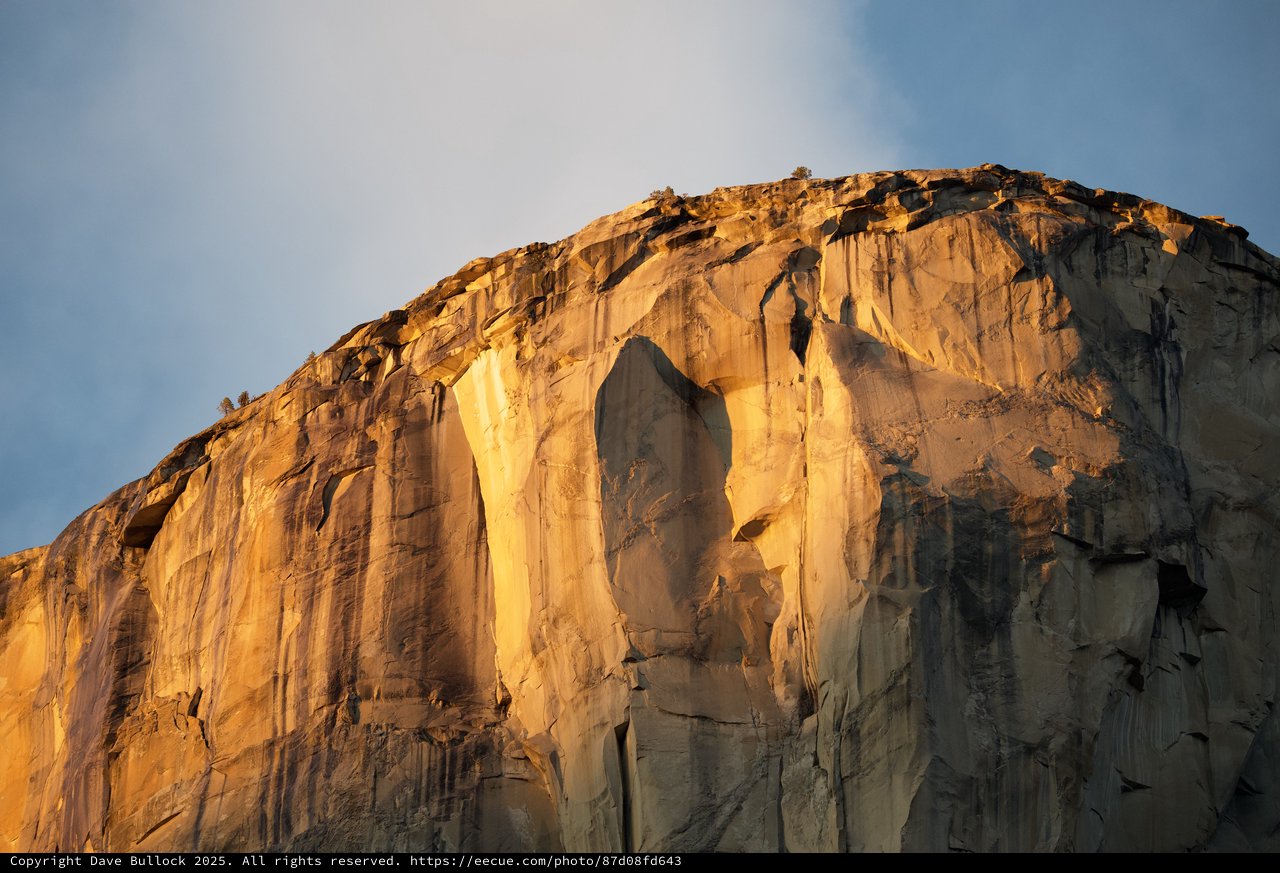 Golden Hour Light on El Capitan's Granite Face