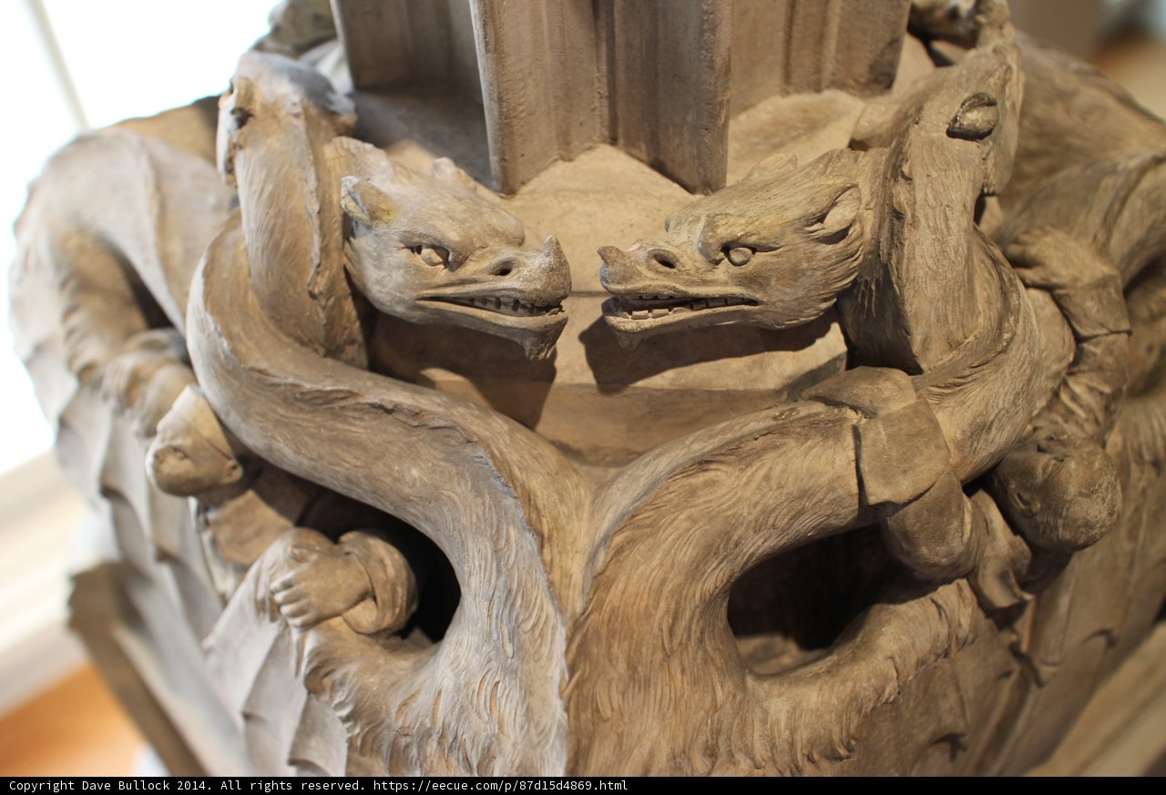 Two Wood Carved Dragons