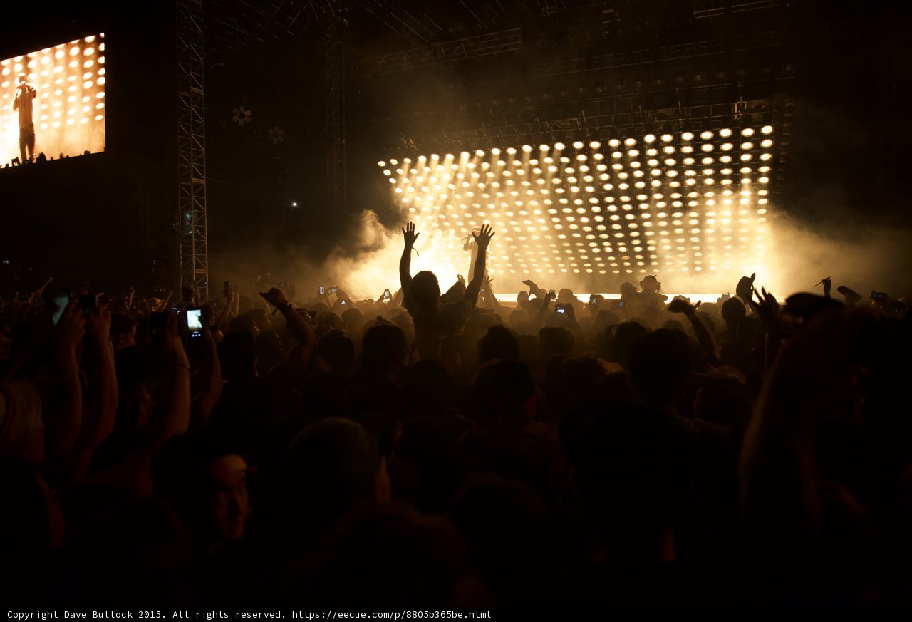 Kanye West Walking Crowd View