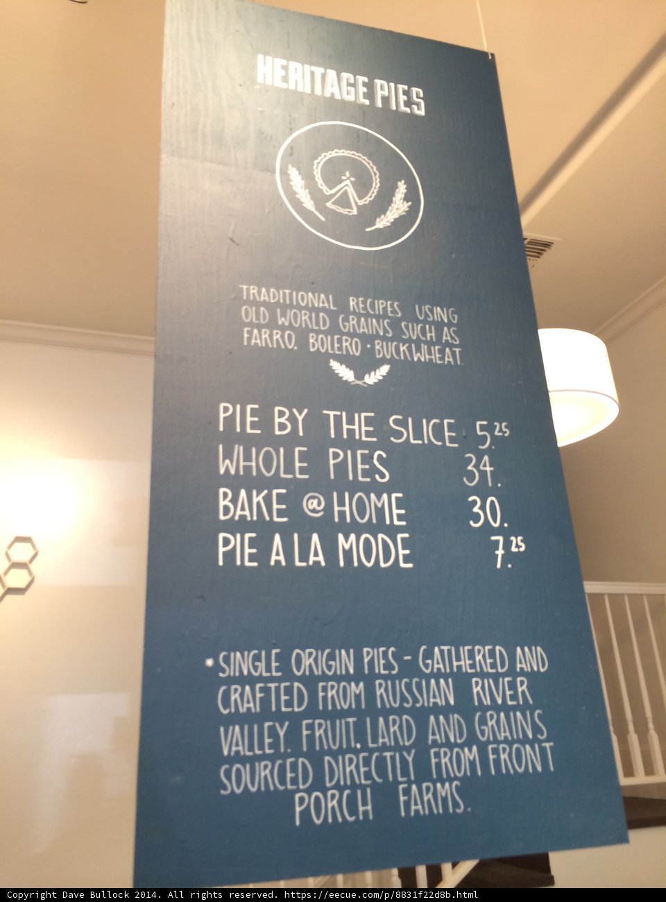 Heritage Pies Sign at Healdsburg Plaza Park Restaurant
