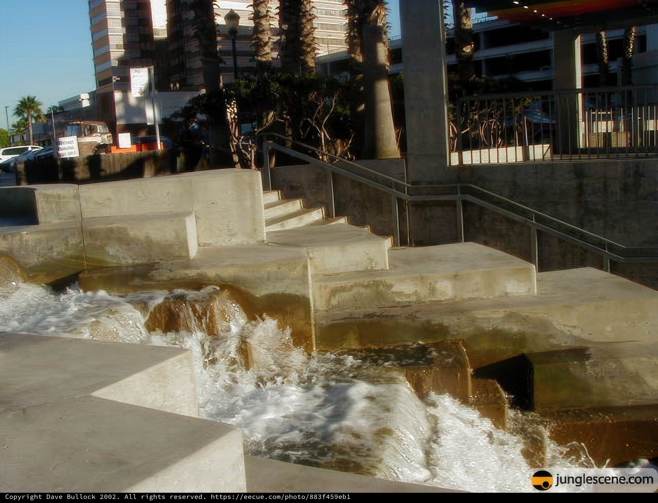 Cascading Waters at the Building Staircase