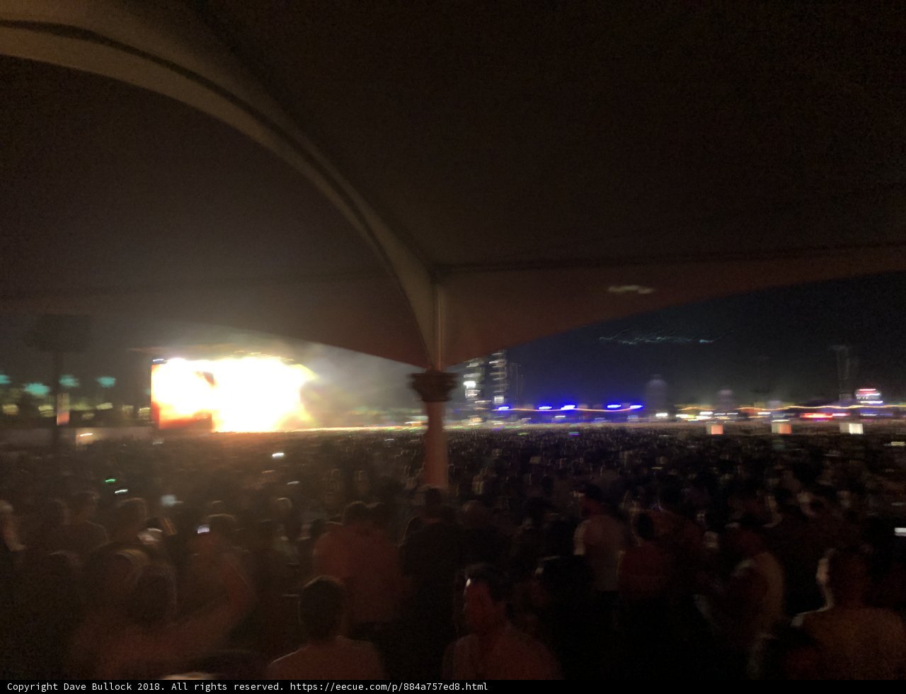 Cinematic Concert Crowd with Fiery Flare