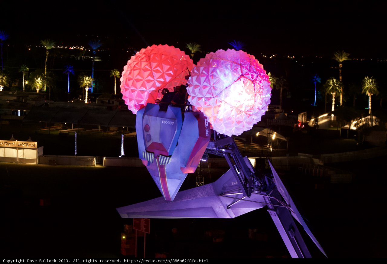 Whimsical Bird Sculpture Aglow with Balloons