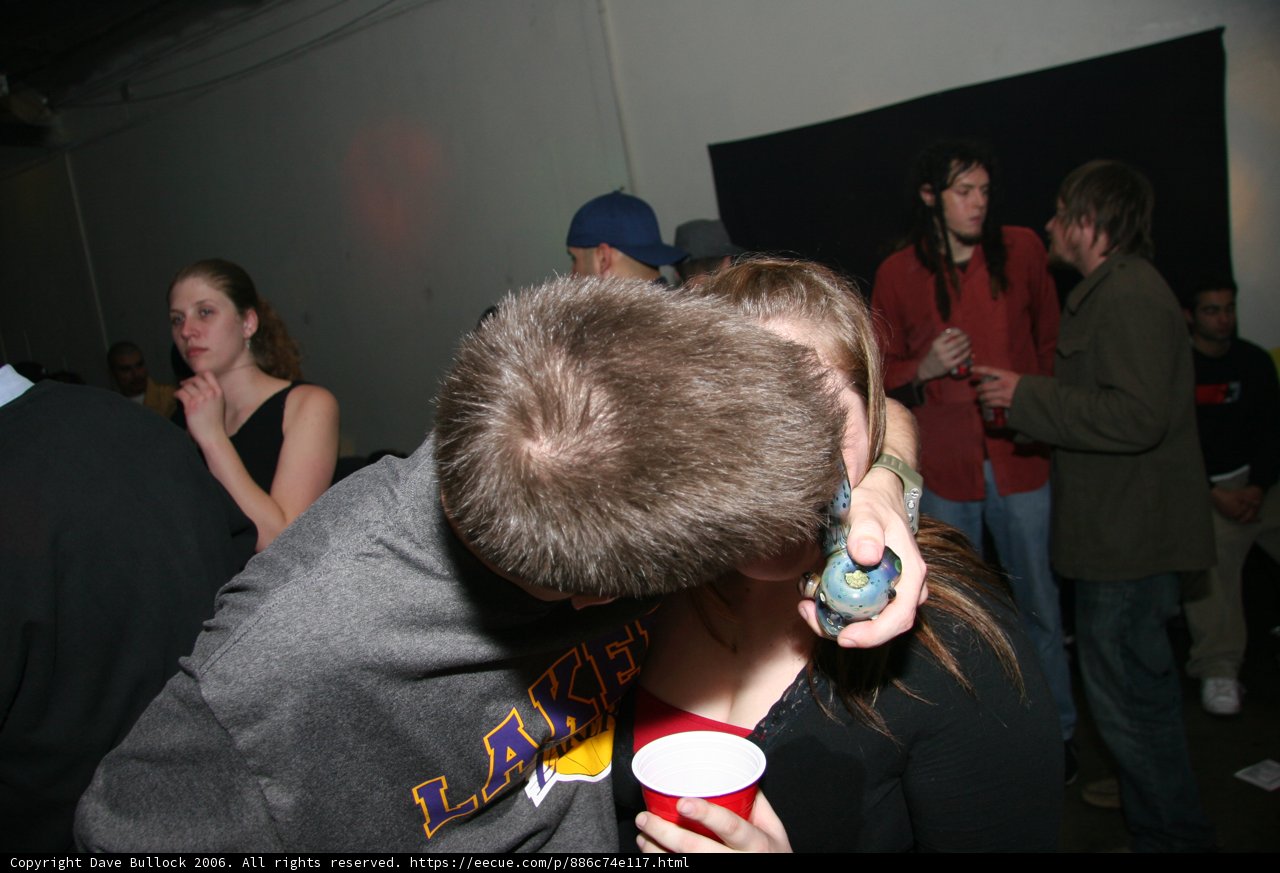 New Year's Eve Kiss at the Pub