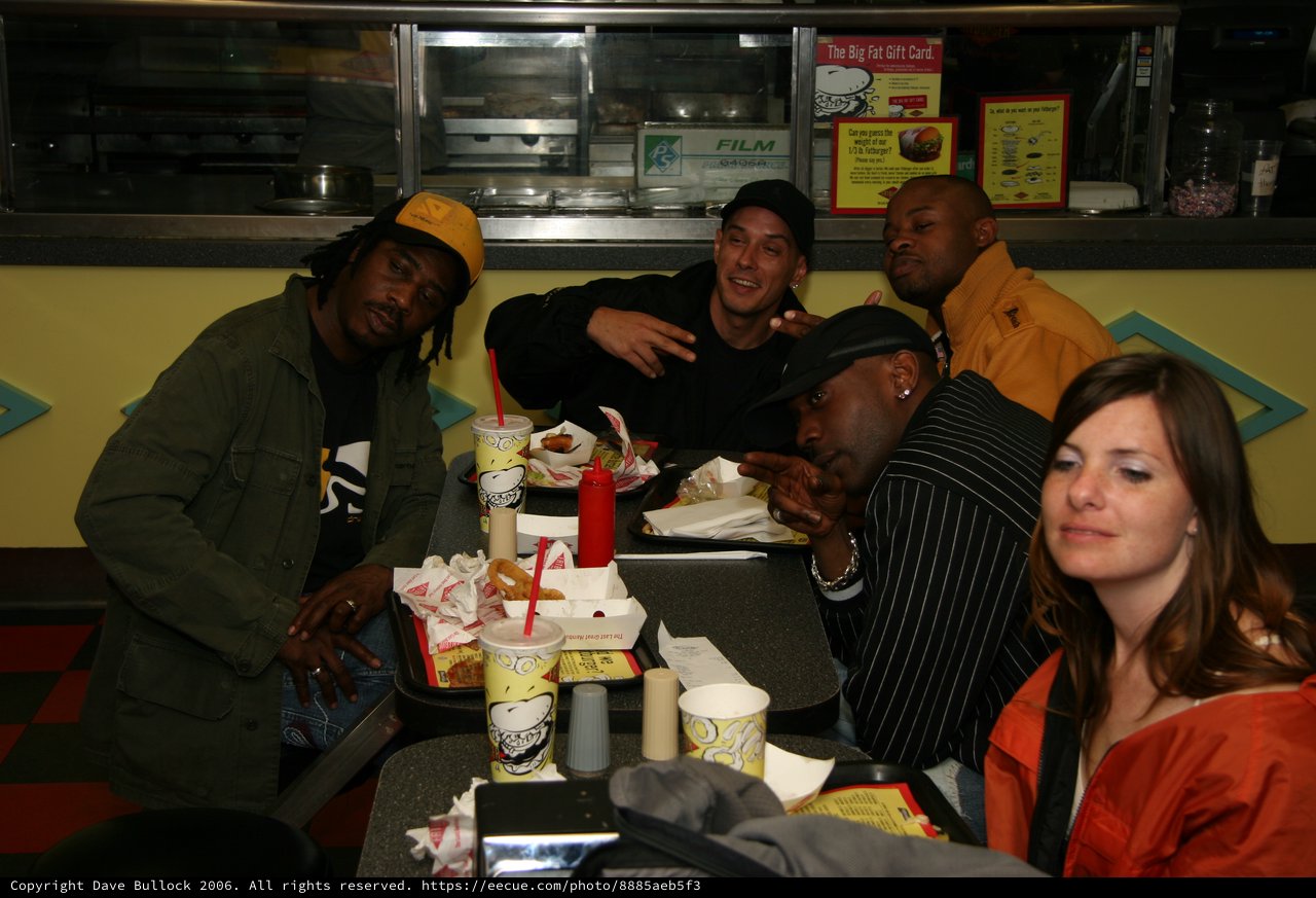 Friends Hanging Out at Fatburger Late Night