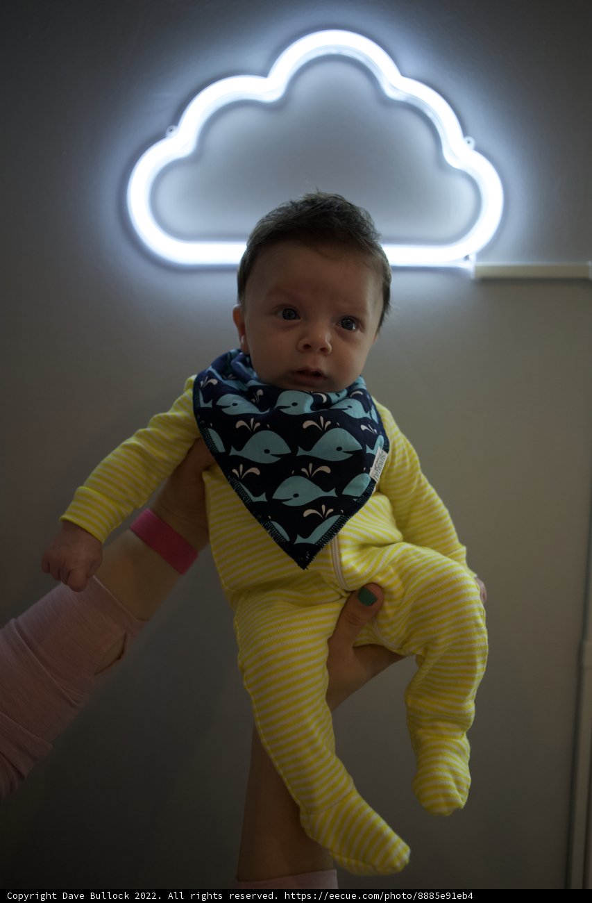 Neon Glow & Baby Laughs - Wesley at 2 months!