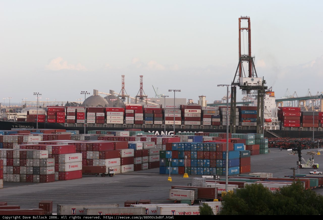 Massive Container Ship at the Waterfront