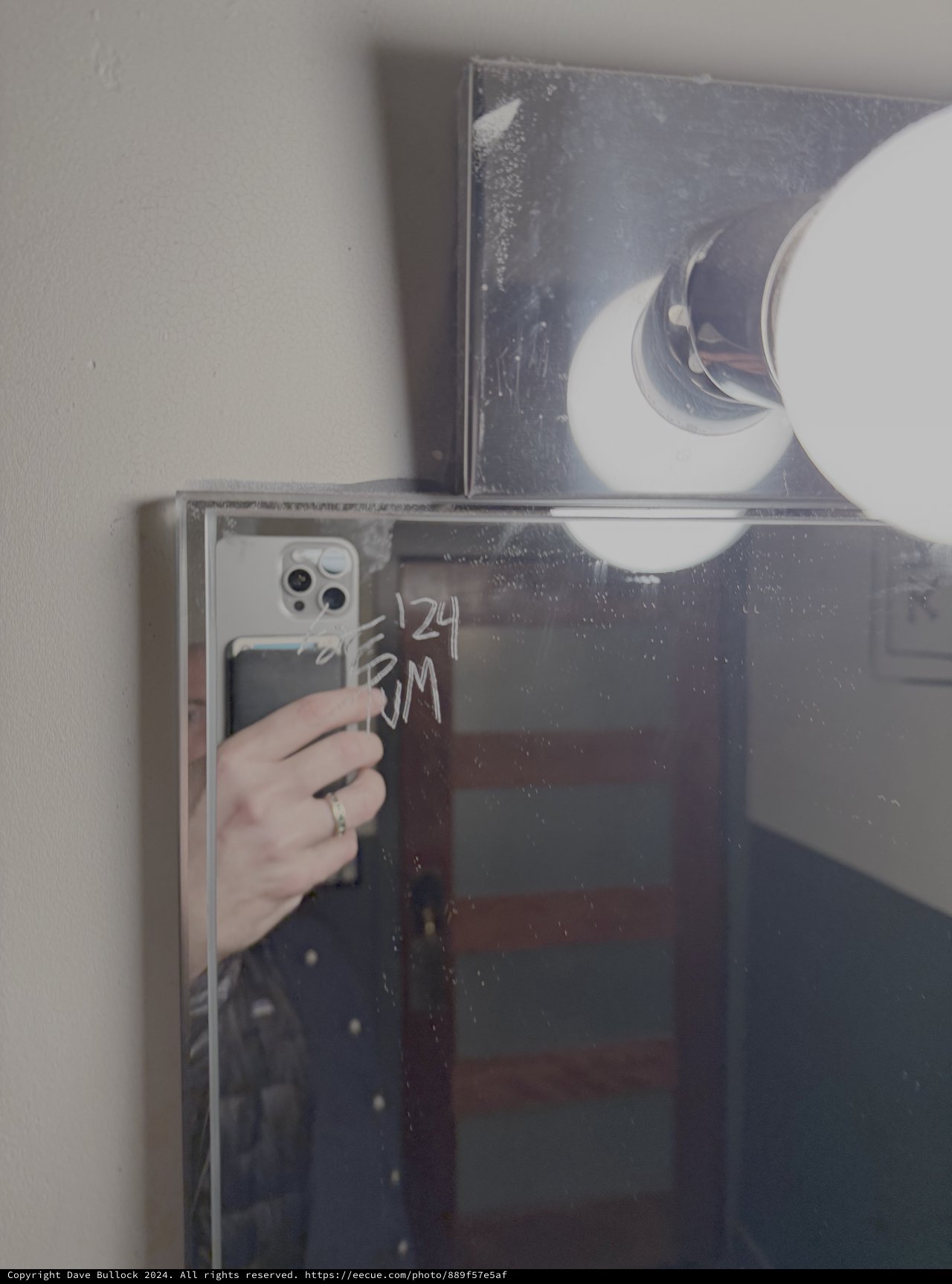 Mirror Selfie with Phone and Vinyl Record