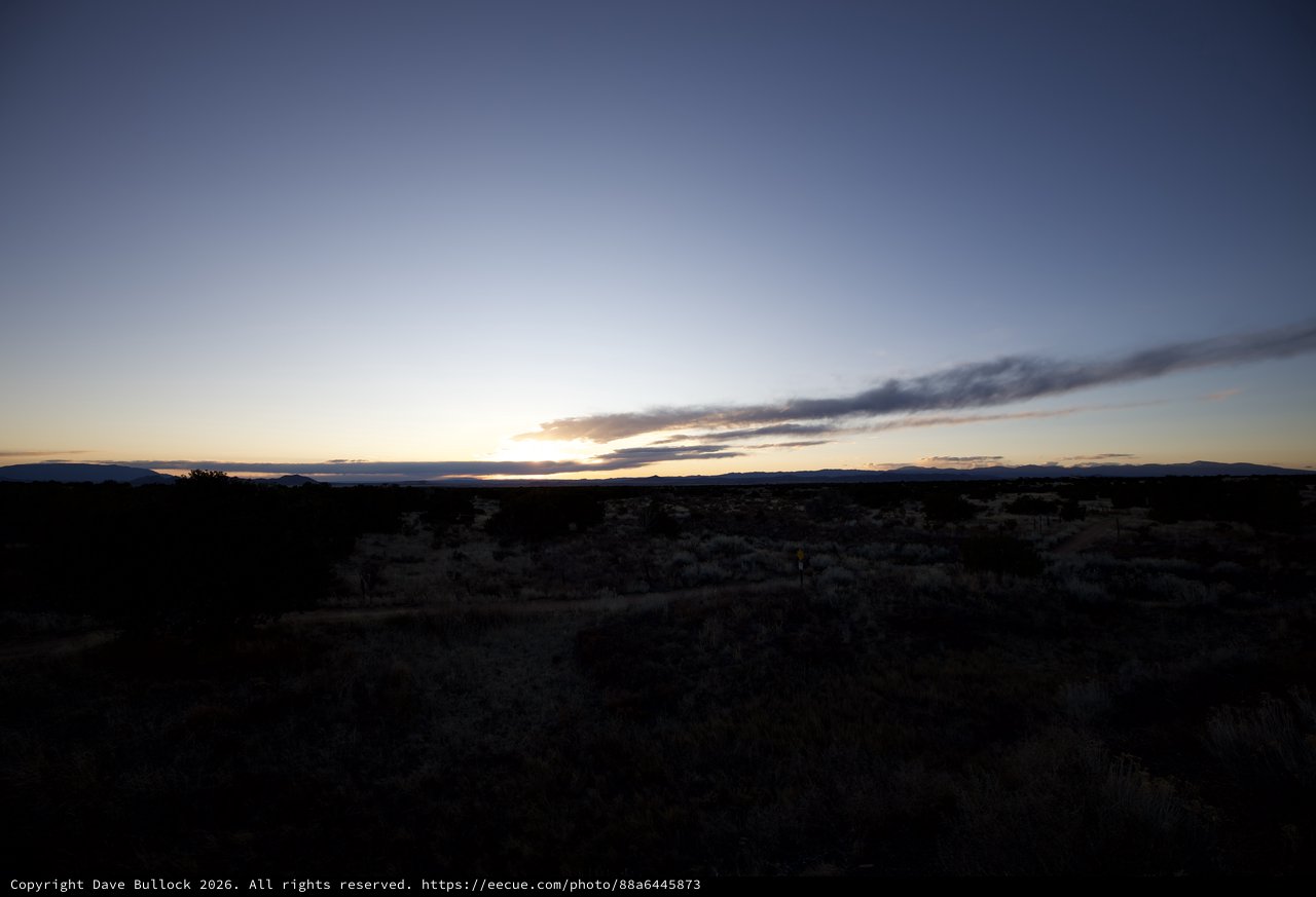 Desert Twilight Over New Mexico Landscape