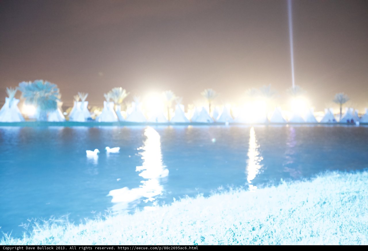 Illuminated Lake at Night