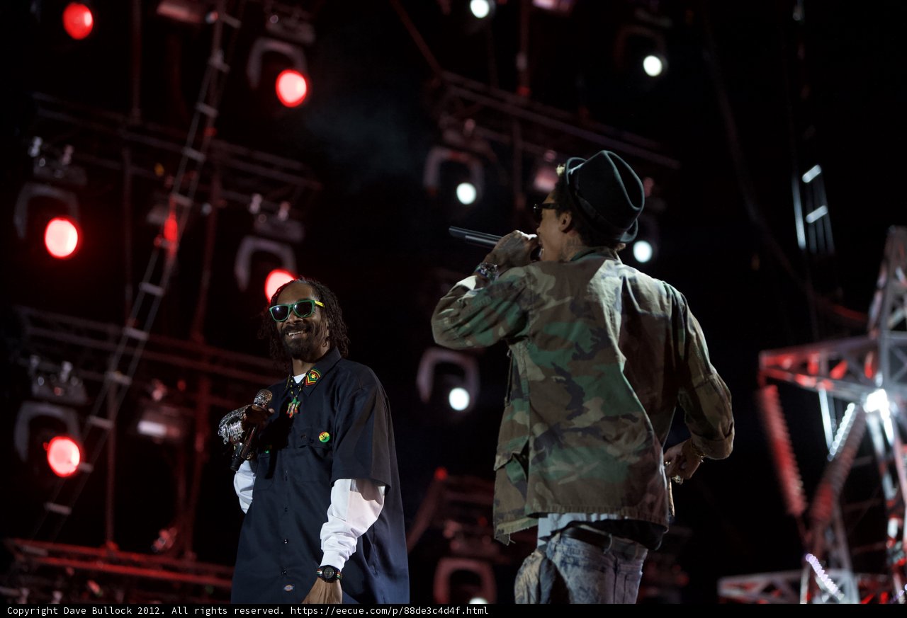 Two Men Take the Stage with Microphones at Coachella 2012