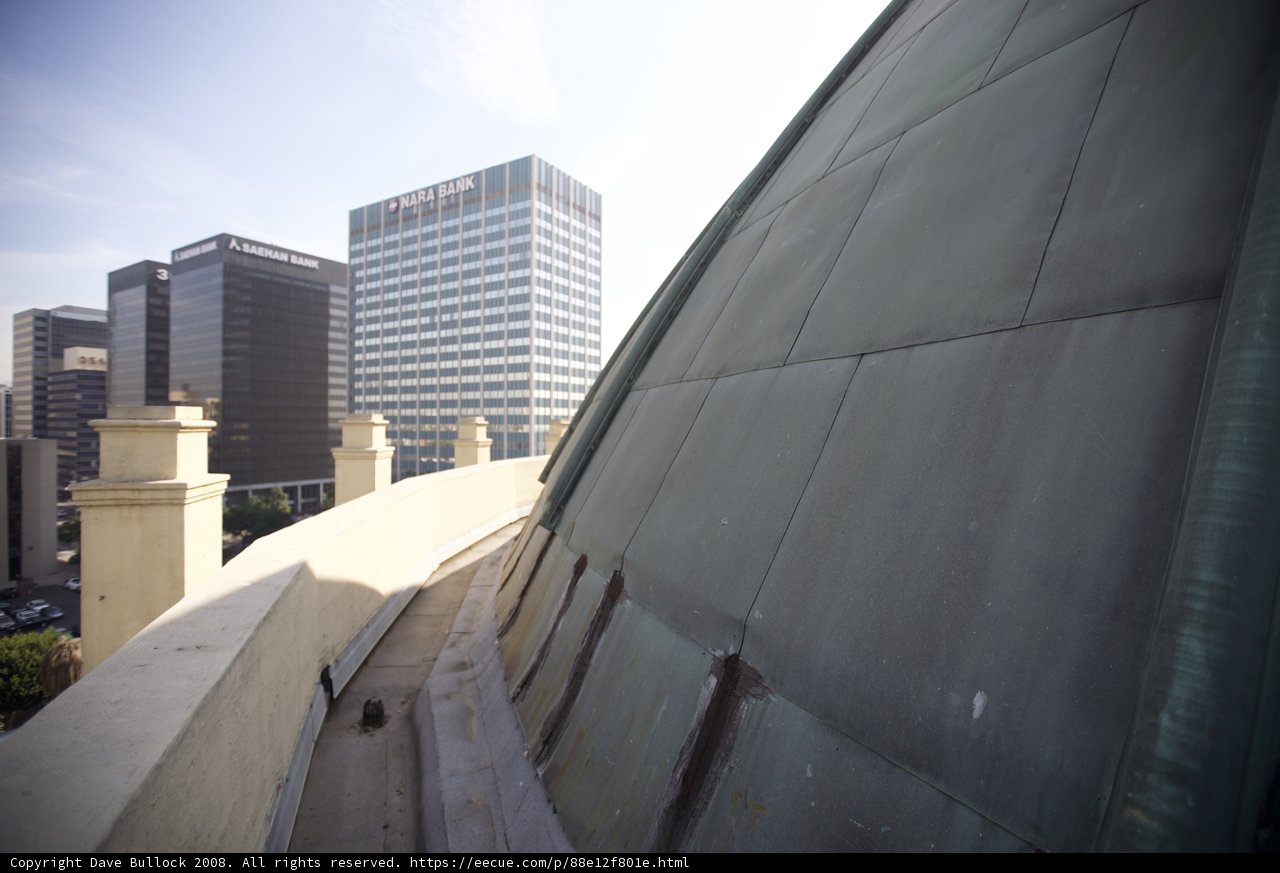Rooftop View of a City Skyscraper