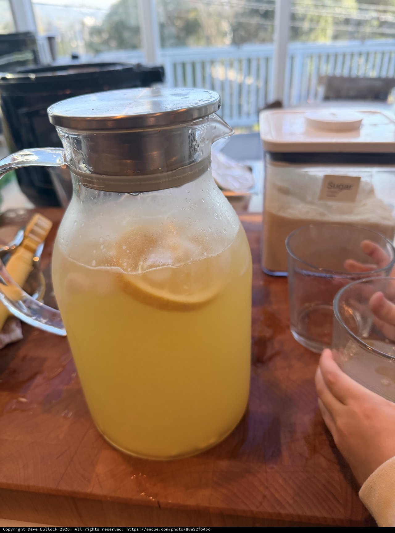 Refreshing Lemonade Pitcher on Rustic Table