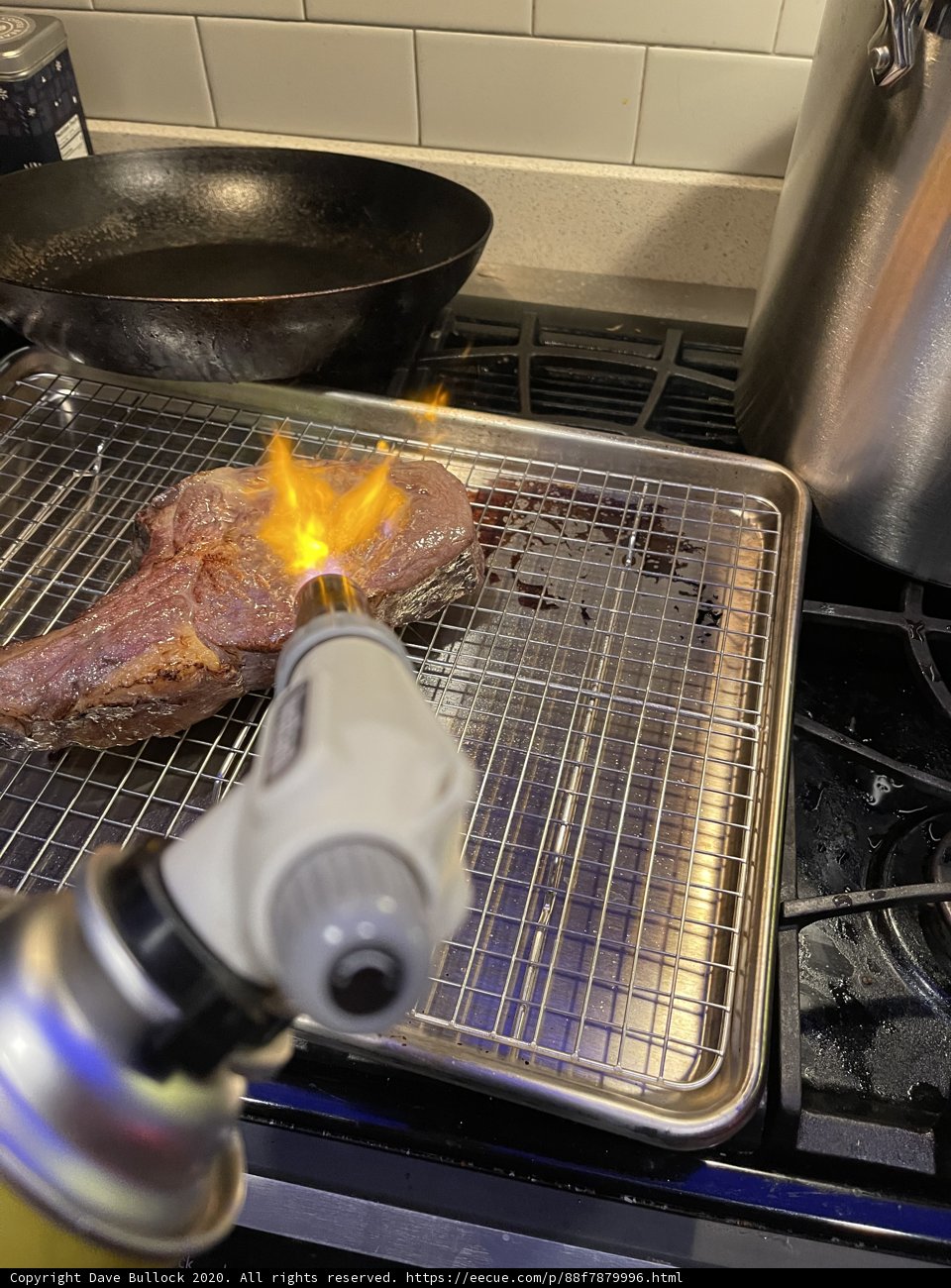 Grilled Mutton Steak on a BBQ Grill