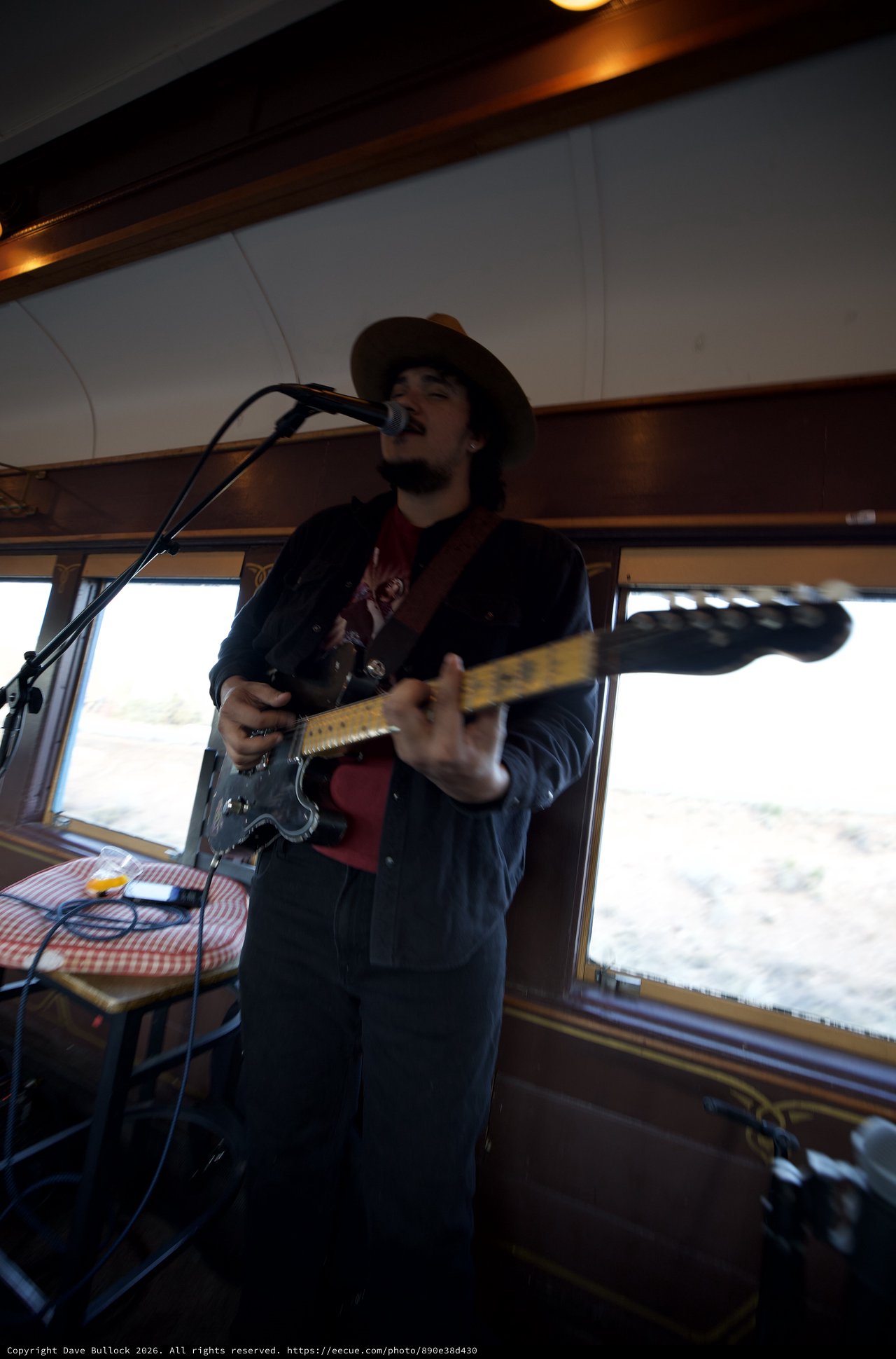 Musician Performing on Boat During Winter Cruise
