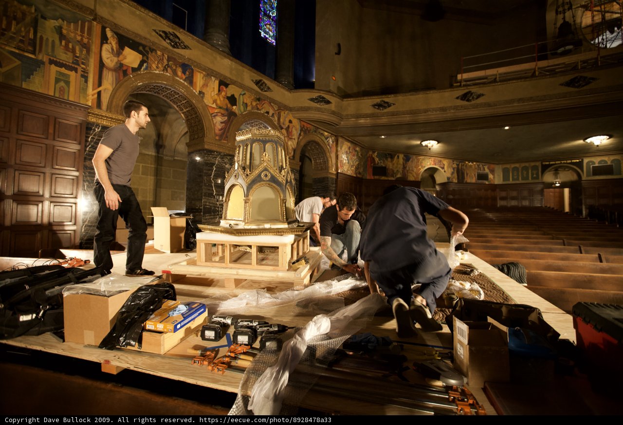 The Great Gatsby's Crew Praying at the Church of the Holy Cross