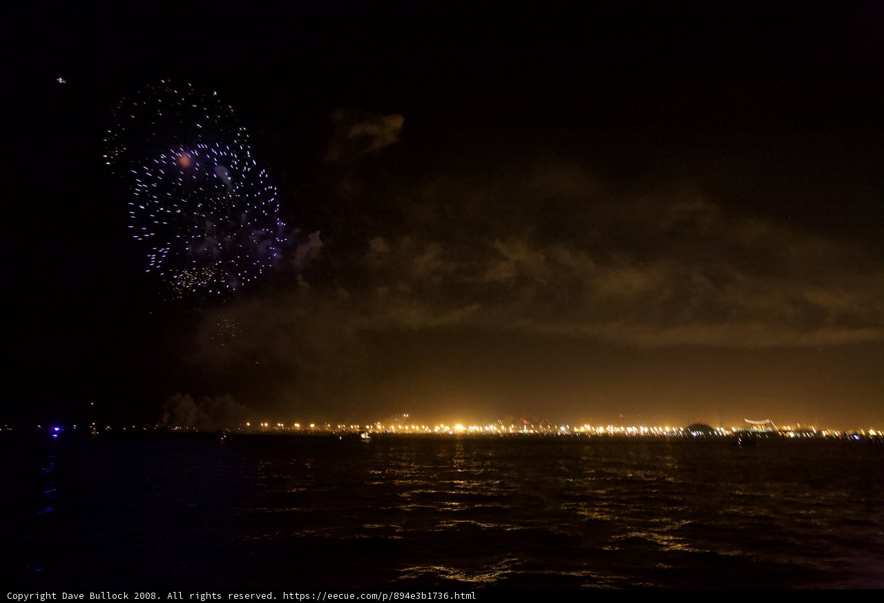Spectacular Fireworks Show over the City and Water