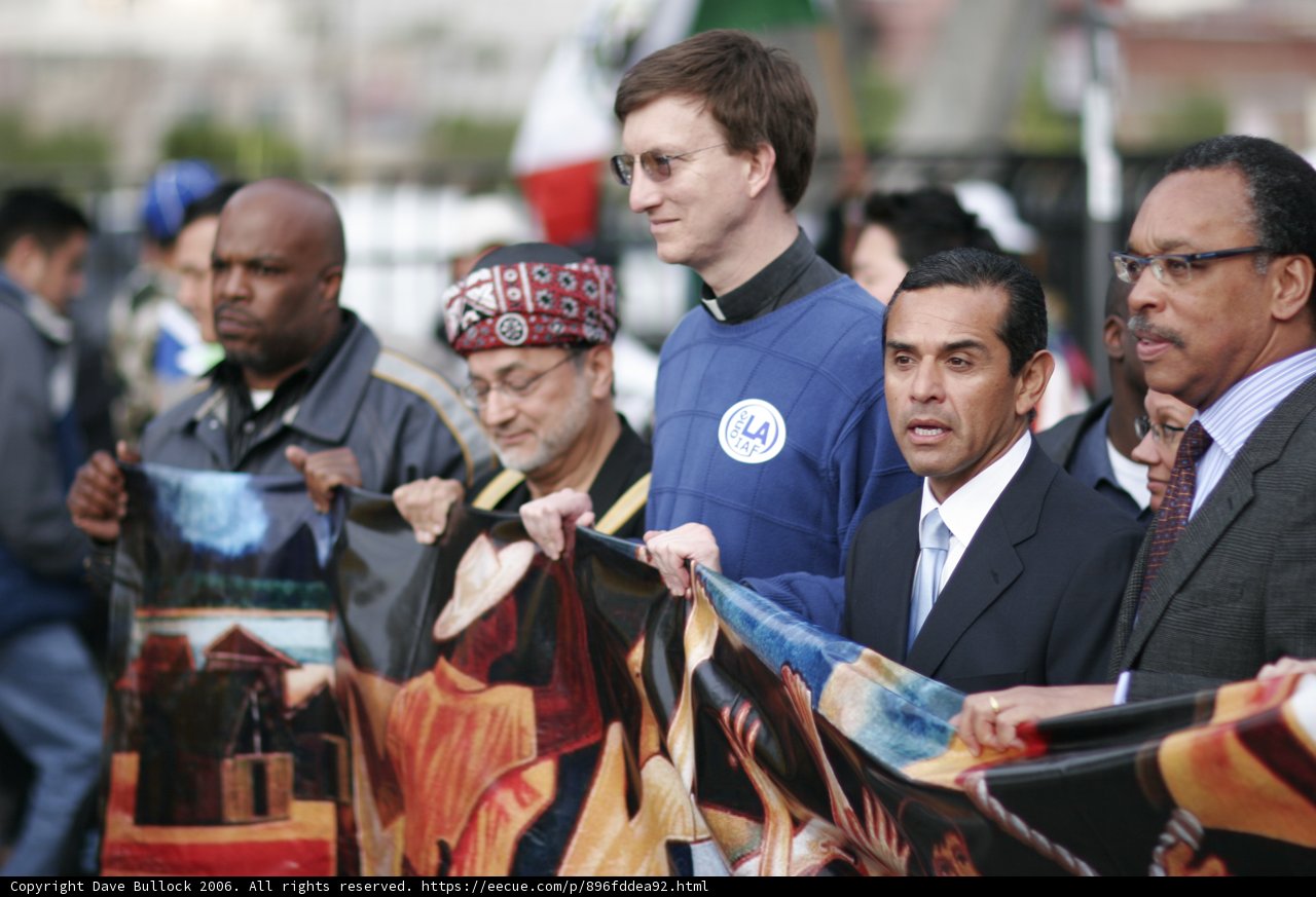 Men with Banner