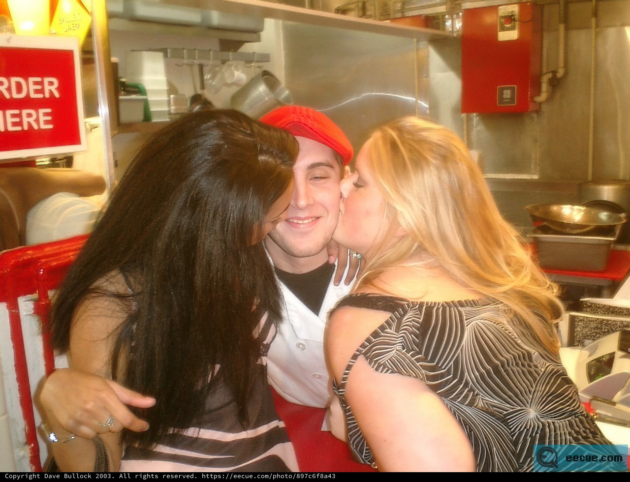 Romantic Kiss in a Diner