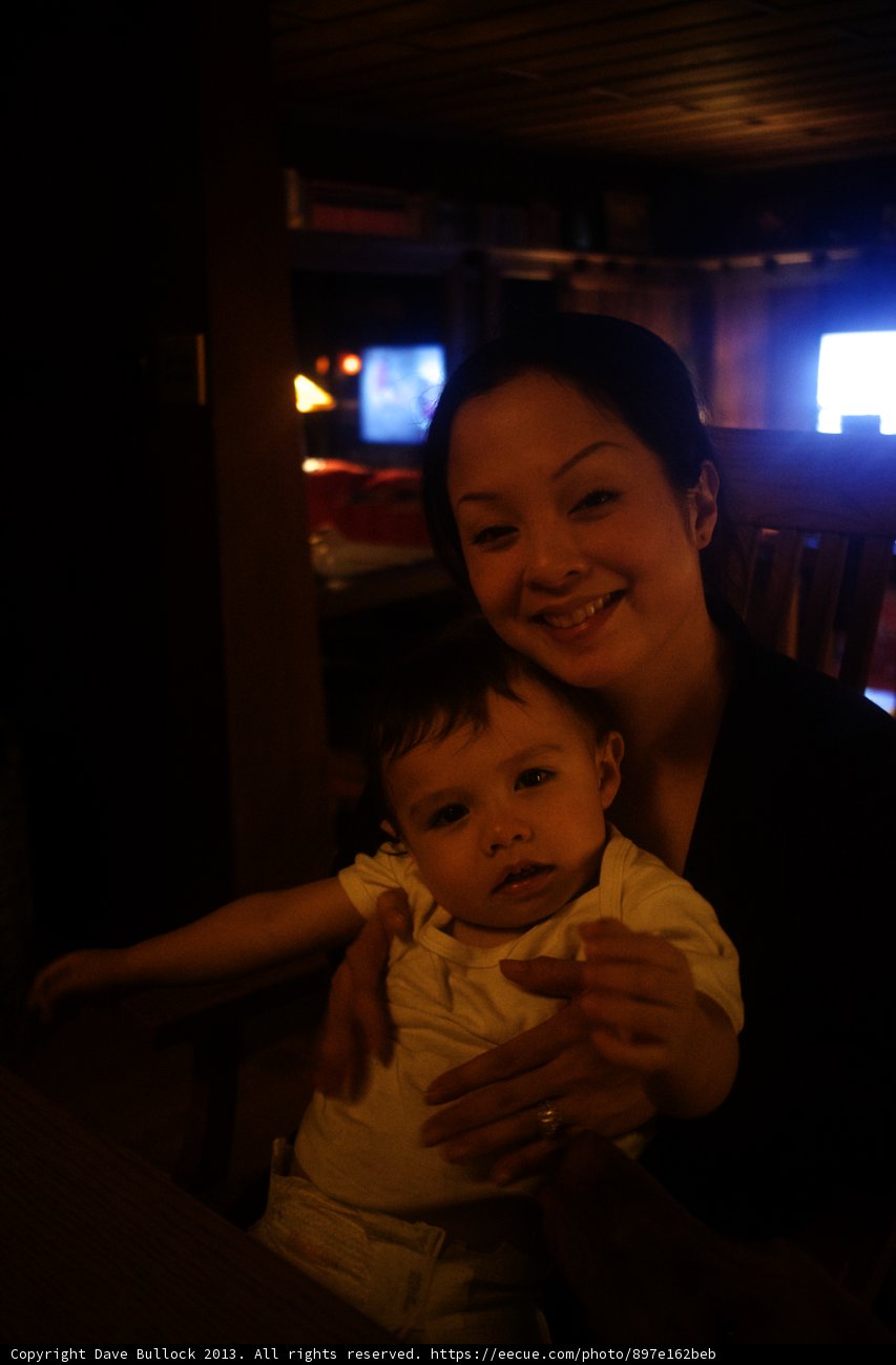 Mother, Baby, and Dog at Home