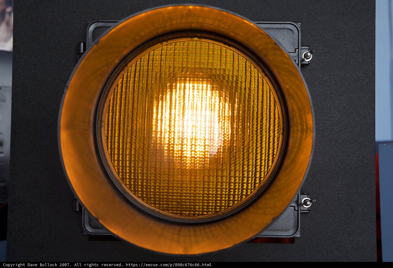 Bright Yellow Traffic Light