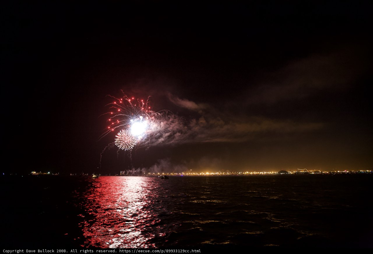 Fireworks Spectacle Reflects on Water