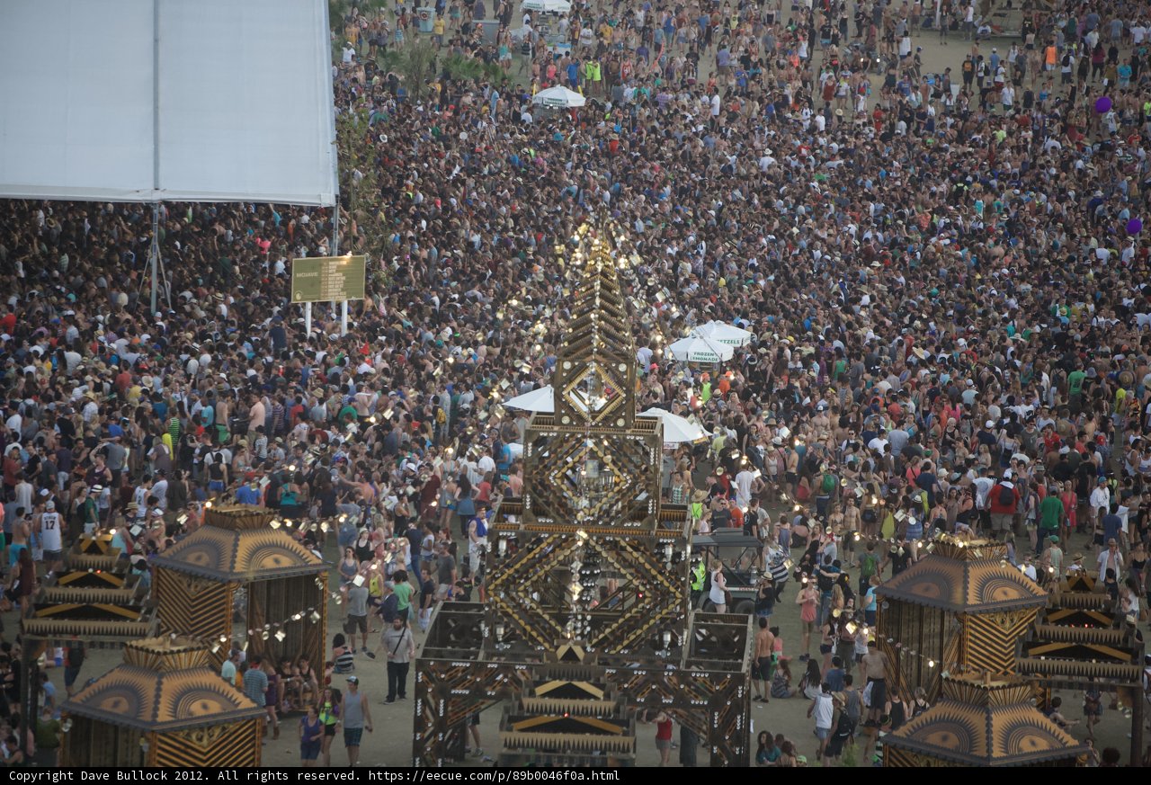 Massive Crowd Gathers for Coachella 2012 Festival