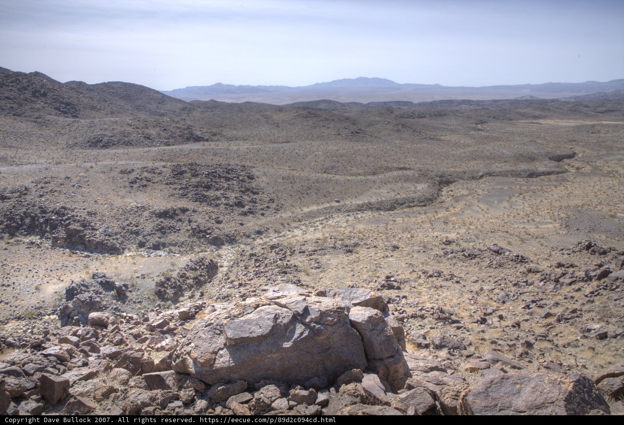 Rocky Desert Landscape with Majestic Mountain