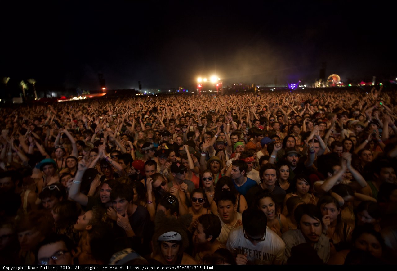 Night Sky over Coachella Crowd