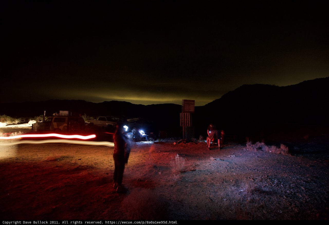 Beam of Light in the Desert Night