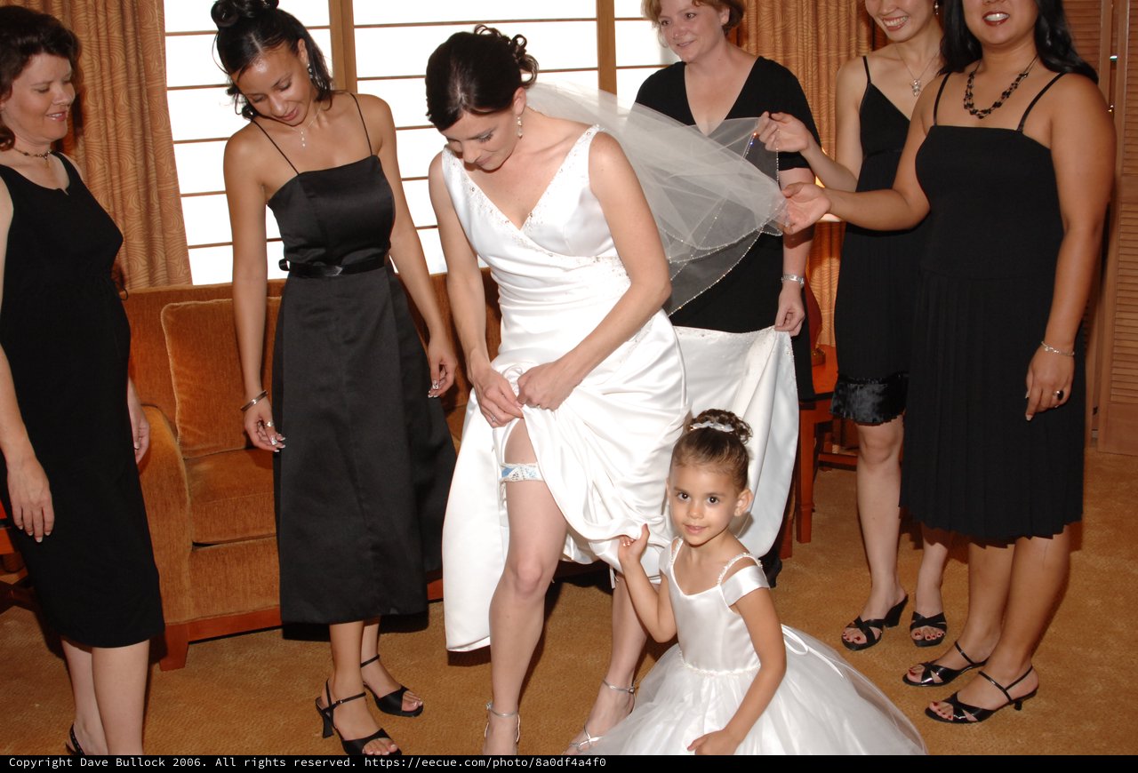 Bride and Flower Girl Getting Ready Together