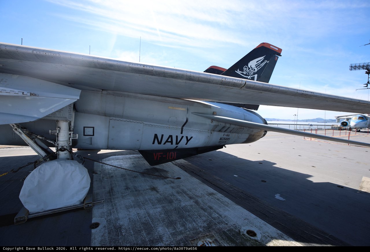 Navy F-14 Tomcat Fighter Jet on Aircraft Carrier Deck